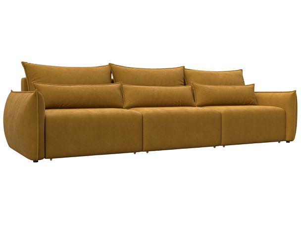 Диван прямой Лига-051 НПБ Лонг Велюр желтый - Вид 1