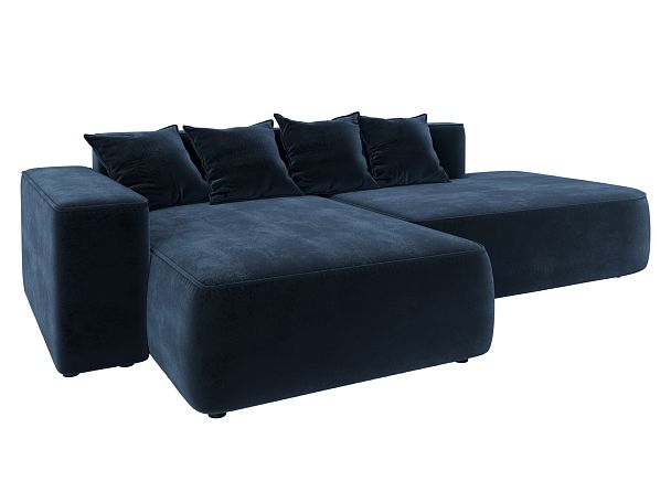Диван угловой Лига-065 угол левый Велюр синий - Вид 2