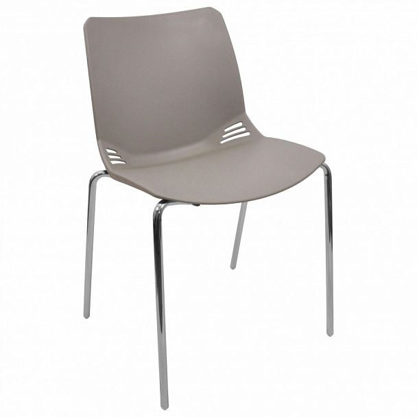 Стул Race (4 ножки) каркас Хром, серый, стопируемый - Вид 1