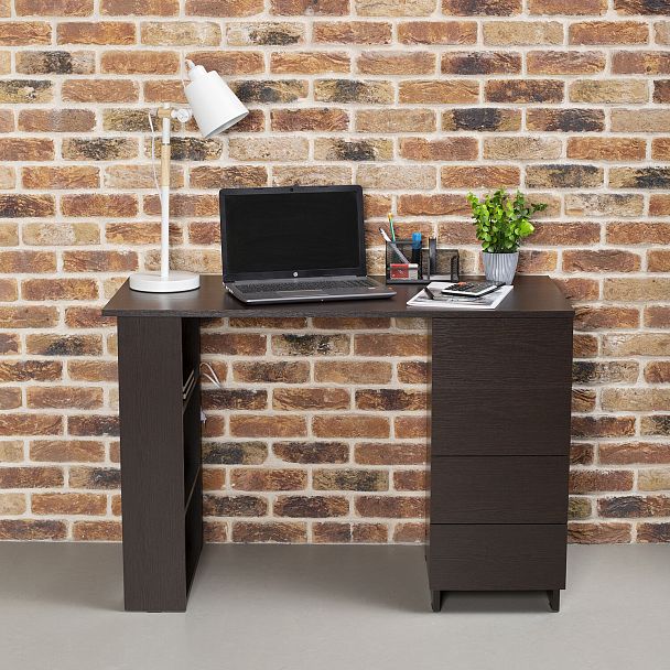 Стол письменный/компьютерный BRABIX "Scandi CD-016", 1100х500х750мм, 4 ящика, венге, 641893, ЦБ013707-3 - Вид 11