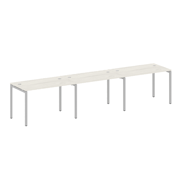 Metal System Quattro Р. ст. на 3 раб. места на П-образном м/к 40БП.СМ-3.2 Дуб наварра/Серый металл 3600*720*750 - Вид 1