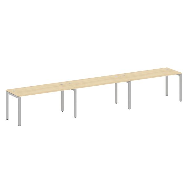 Metal System Quattro Р. ст. на 3 раб. места на П-образном м/к 50БП.СМ-3.4 Акация/Серый металл 4800*720*750 - Вид 1