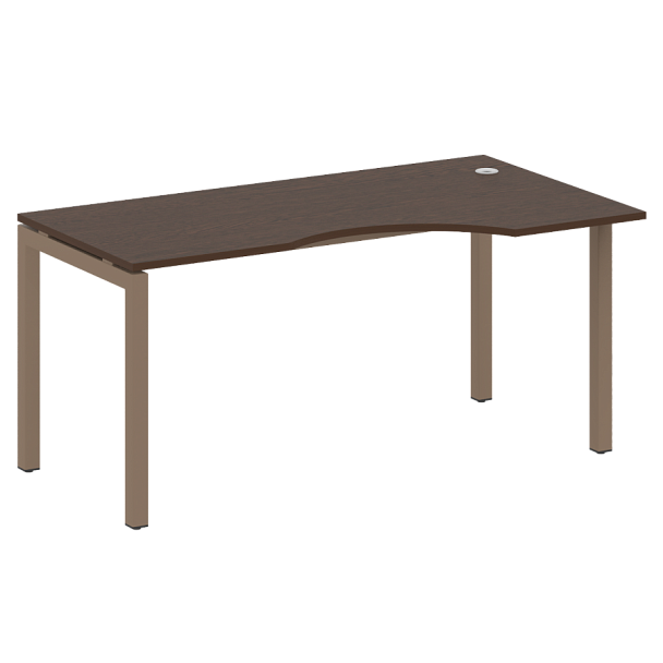 Metal System Quattro Стол криволинейный правый на П-образном м/к 50БП.СА-1 (R) Венге/Мокко металл 1600*900*750 - Вид 1