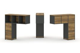 Concept Надставка низкая CN.ONN-003 Сандал Янтарный/Антрацит/Металл Антрацит 1099*365*1130 - Фото предпросмотра