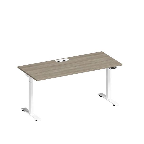 Стол письменный на электроприводе с заглушкой Elevo А2 БГ 004 ВЛ вяз либерти/ белый гладкий - Вид 1