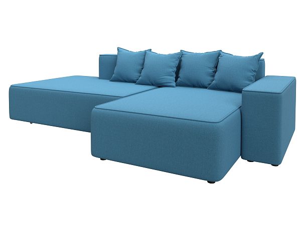Диван угловой Лига-079 угол правый Рогожка голубой - Вид 2