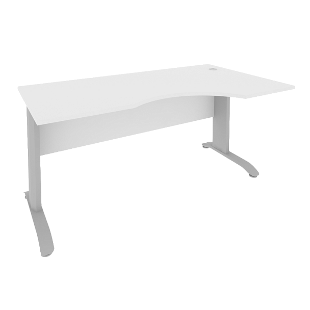 Riva Metal-L Стол криволинейный правый ПЛ.СА-1 (R) Белый/Тёмно-серый металл 1600*900*750 - Вид 1