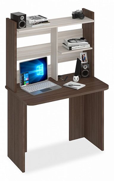 Стол компьютерный Домино Lite СКЛ-Прям100Р+НКЛ-100 Карамель/Шамони - Вид 1