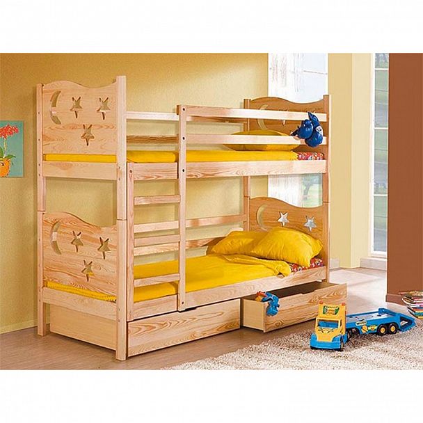 Двухъярусная кровать "Ночь" сосна - Вид 1