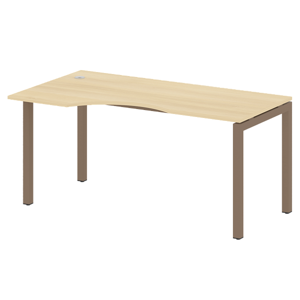 Metal System Quattro Стол криволинейный левый на П-образном м/к 50БП.СА-1 (L) Акация/Мокко металл 1600*900*750 - Вид 1