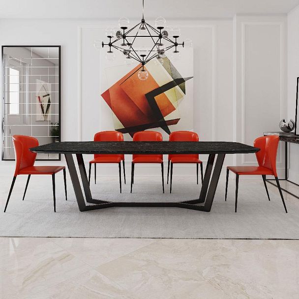 Стол овальный BENZ 200, керамика матовая, черная - Вид 8