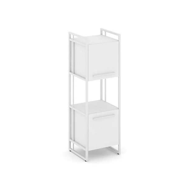 Rift Шкаф 3 ниши узкий RF.SU-33 (U) Белый Бриллиант/Металл Белый 420*396*1286 - Вид 1