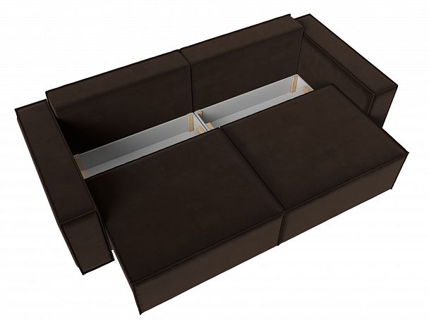 Диван прямой Куба (полностью микровельвет коричневый) - Вид 7