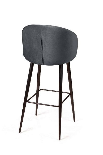 Стул барный Mont Blanc, бархат светло-серый 26 / черный конус - Вид 6