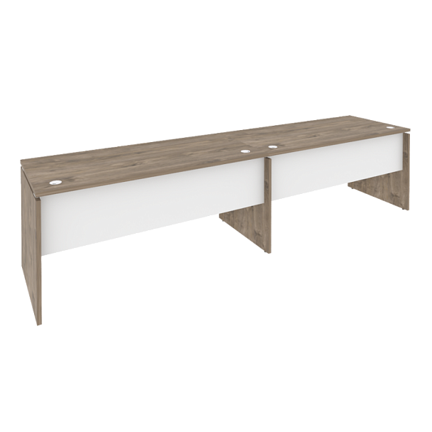 Onix Рабочая станция O.RS-2.4.7 Тиквуд темный/Белый бриллиант 3160*720*750 - Вид 1