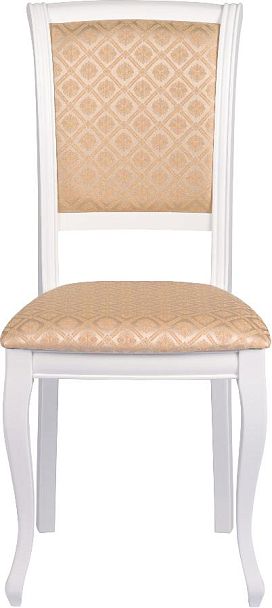 Стул деревянный с мягким сиденьем Арктос Белый/Бежевый жаккард - Вид 2