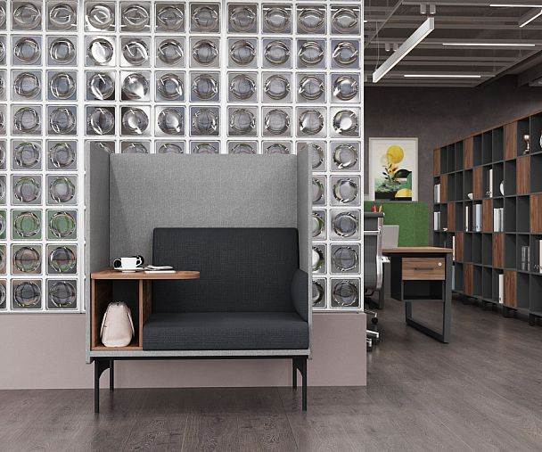 Bridge Диван одноместный BRG-1 Сан 13/Сан 08/Дуб Табак/Металл Черный 1115*852*1350 - Вид 5