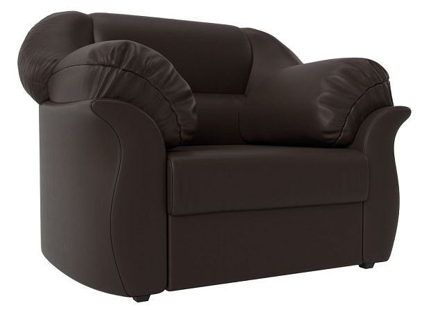 Кресло Карнелла (полностью экокожа коричневая) - Вид 1