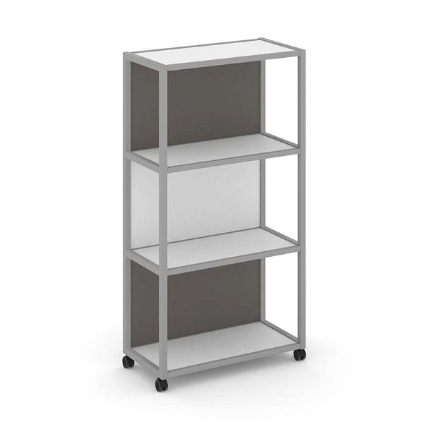 Shelf Mobile Стеллаж 4 уровня 1 секция VR.LT-STK-404.08 Белый Бриллиант/Металл Серый/W-26 800*400*1523 - Вид 1