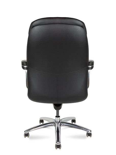 Кресло офисное / Porsche LB / черная  кожа/ алюминий крестовина - Вид 4