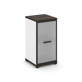 Concept Шкаф 1 узкая секция, 2 ниши CN.STU-213 RMB B Дуб Мали/Белый Бриллиант/Металл Черный/Сатин 420*420*818 - Фото предпросмотра