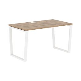 Стол прямой EVST 1380 Дуб Денвер светлый/Белый 1360х800х750 EDIS - Фото предпросмотра