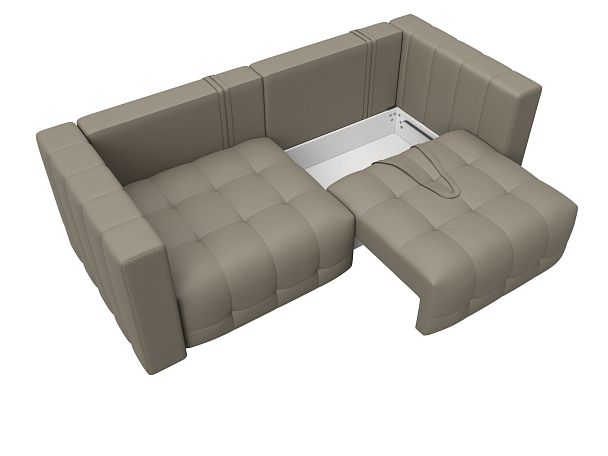 Диван прямой Лига-052 НПБ Экокожа бежевый - Вид 7