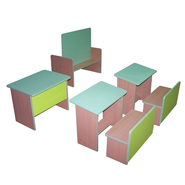 Гарнитур Школа + в комплектации стул-массив - Вид 1