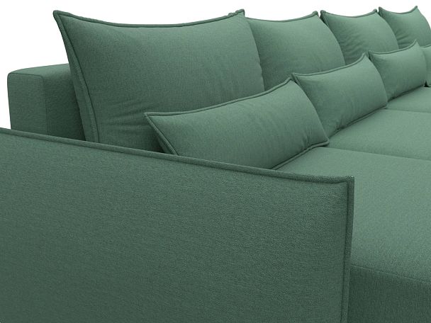 Диван П-образный Лига-051 НПБ Лонг Рогожка зеленый - Вид 4