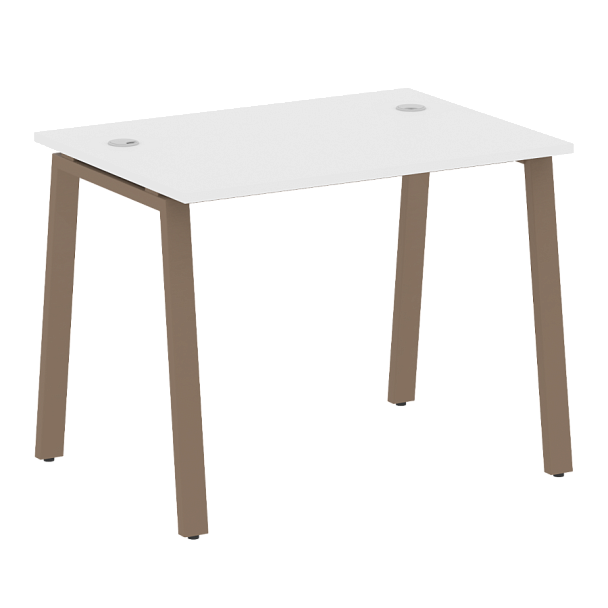 Metal System Стол письменный на А-образном м/к БА.СП-1 Белый/Мокко металл 1000*720*750 - Вид 1