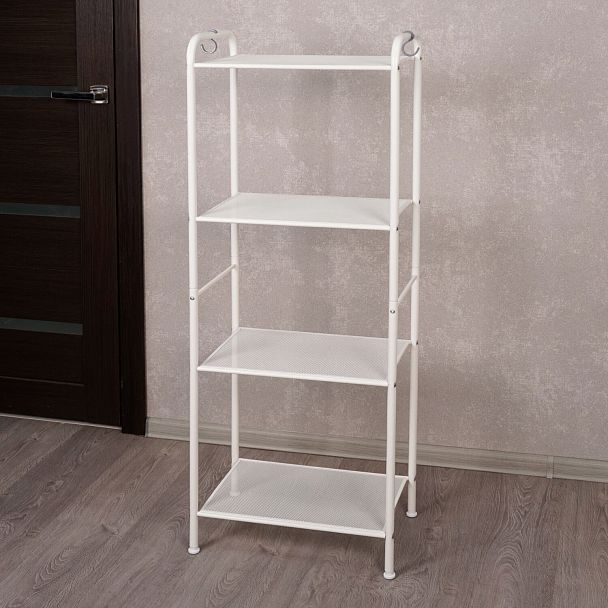 Стеллаж на металлокаркасе "Валенсия-14", 455х300х1205 мм, 4 полки, белый, СТВ14 Б - Вид 4