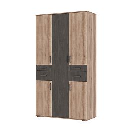 НЕЛЬСОН ШК 02 (СОЛО-2) Шкаф (1.200х2,200х0,500) дуб каньон/железный камень - Фото предпросмотра
