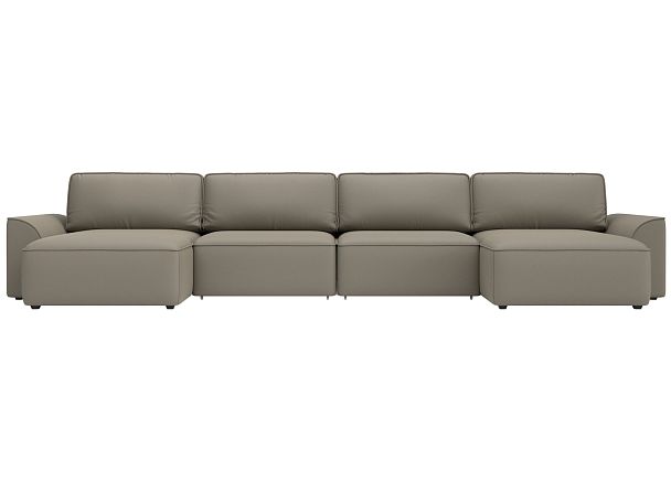 Диван п-образный Лига-048 НПБ лонг Экокожа бежевый - Вид 2