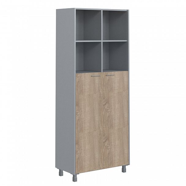 Шкаф "Offix new" OHC 87.6 дуб сонома/металлик - Вид 1