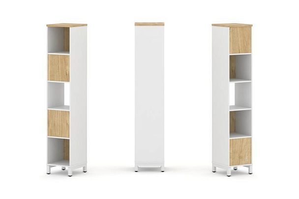 Стайл Проджект Набор стеллажа 2-х сторон., 5 яр. SN.NSD-511 Белый/Тиквуд Светлый/Металл Белый 387*40 - Вид 1