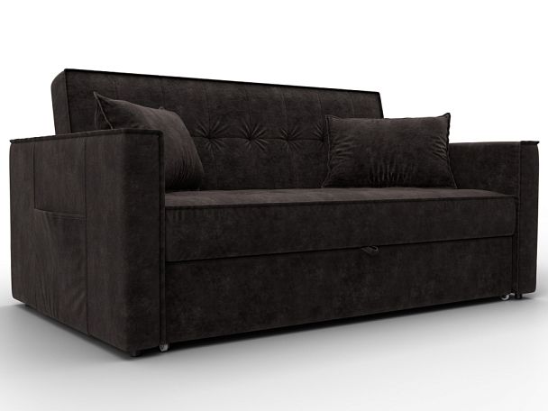 Диван прямой Лига-104 (140) Велюр коричневый - Вид 1