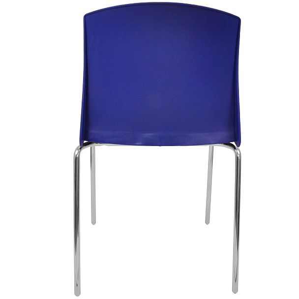 Стул Pull (4 ножки) каркас Хром, синий, стопируемый - Вид 2