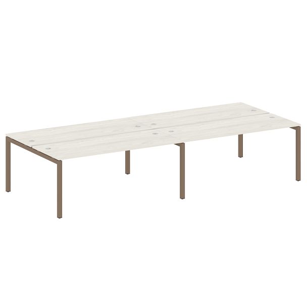 Metal System Quattro Р. ст. на 4 раб. места на П-образном м/к 50БП.СМ-4.5 Дуб наварра/Мокко металл 3600*1475*750 - Вид 1