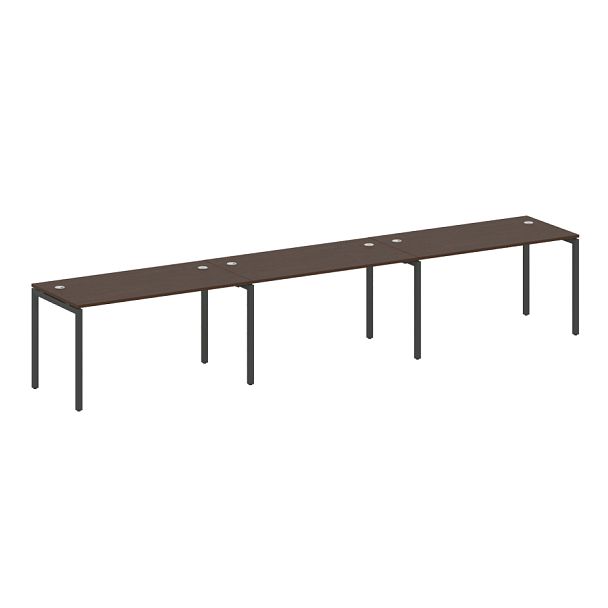 Metal System Quattro Р. ст. на 3 раб. места на П-образном м/к 40БП.СМ-3.3 Венге/Антрацит металл 4200*720*750 - Вид 1