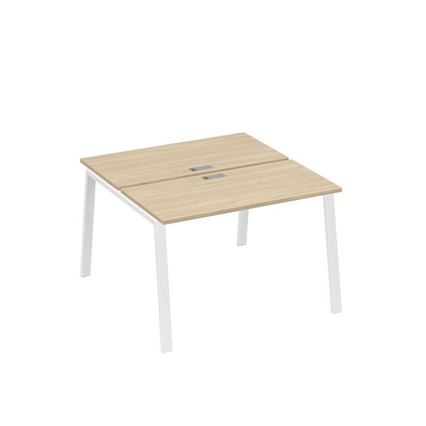 Рабочая станция (2х120) на каркасе TRE A4 А4 Б3 170  БП дуб скандинавский / металлокаркас белый - Вид 1