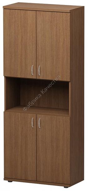 Шкаф офисный 4-х дверный с нишей для документов, внутри 2 полки Стандарт МСТШ-009 - Вид 1