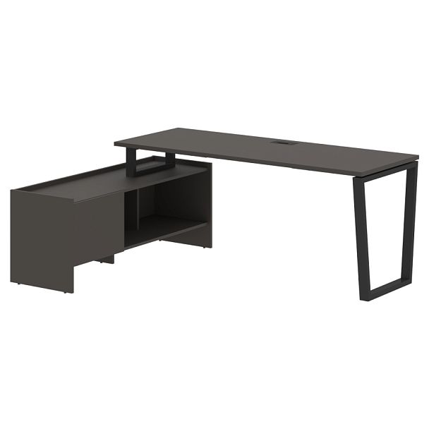 Стол с тумбой EVCT 19614 Мокко/Черный 1960х1400х750 EDIS - Вид 1