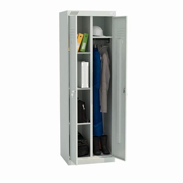 Шкаф металлический хозяйственный ШМУ-22-600, двухсекционный, 1850х600х500 мм, 33 кг, разборный - Вид 3