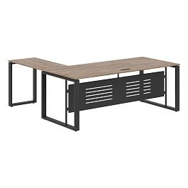 Стол руководителя ECT 2019M Кария Пальмира/Антрацит 2000х1900х750 ENIO - Фото предпросмотра