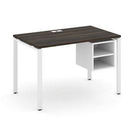 Concept Стол рабочий с подвесной тумбой с 2 открытыми нишами CN.SP-106 Дуб Мали/Белый Бриллиант/Металл Белый 1180*720*750 - Фото предпросмотра