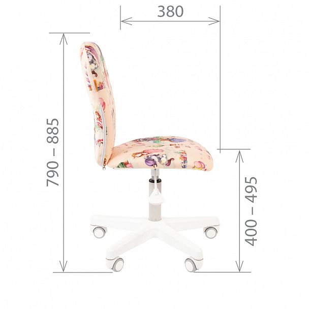 Кресло CHAIRMAN KIDS 105, пластик белый, ткань велюр, принт НЛО - Вид 5