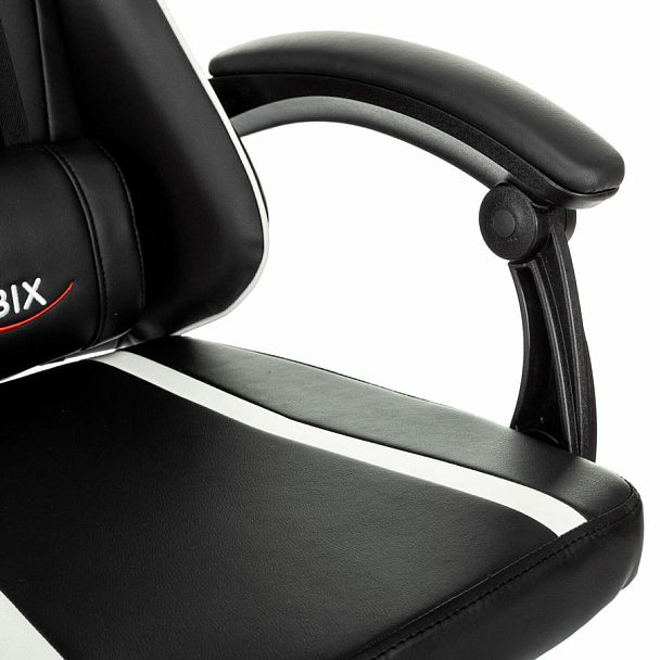 Кресло компьютерное BRABIX "Shooter GM-123", 2 подушки, экокожа, черное/белое, 533191 - Вид 12