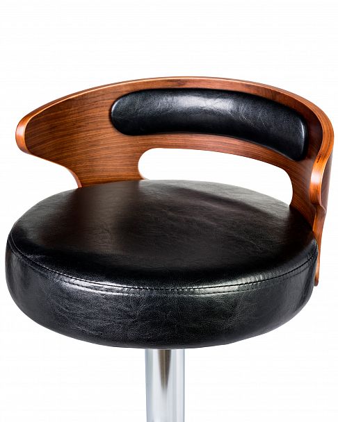 Стул барный DOBRIN FRED (коричневое дерево, чёрный) - Вид 6