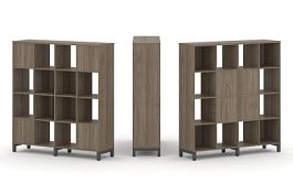 Стайл Проджект Набор стеллажа 2-х сторон., 4 яр. SN.NSD-441 Вяз Благородный/Металл Антрацит 1488*400 - Фото предпросмотра