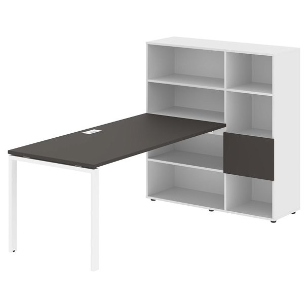 Стол-стеллаж EURST 1217 Мокко/Белый/Белый 2190х1250х1355 EDIS - Вид 1